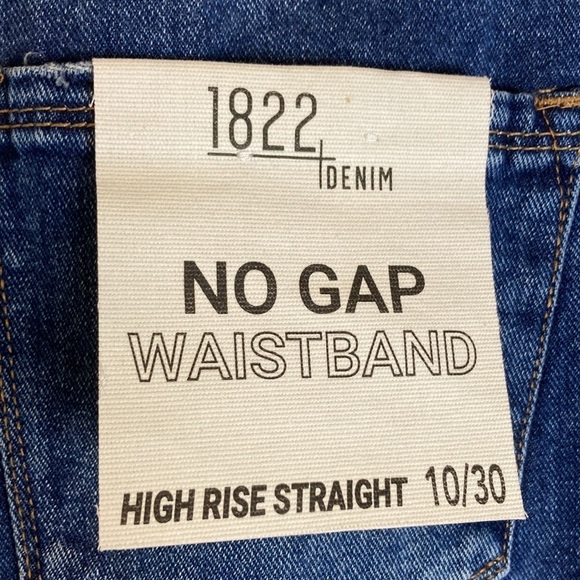 1822 DENIM NWT Minna Distressed Straight Leg Jeans No Gap Waistband Baggy Loose - Picture 13 of 16